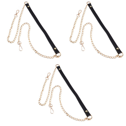 3Pcs Durable Black Metal Chain Strap with Buckles for Bags 2