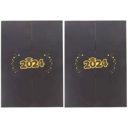 2Pcs Black Graduation Party Guest Book for Memory Keeping