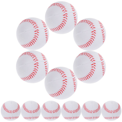 24Pcs White PU Baseballs Soft Small Training Balls for Kids Practice 2