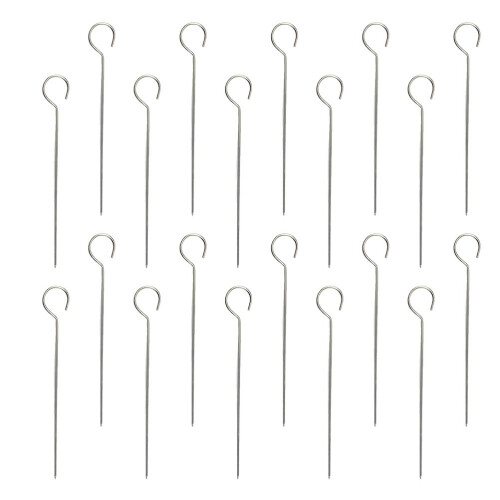 80Pièces Bâtons De Brochette Bbq En Acier Durable Réutilisable 1