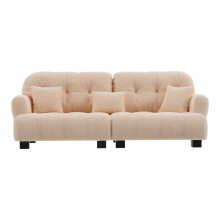 White Dollhouse Mini Furniture Sofa Plush Pla Decorative Model
