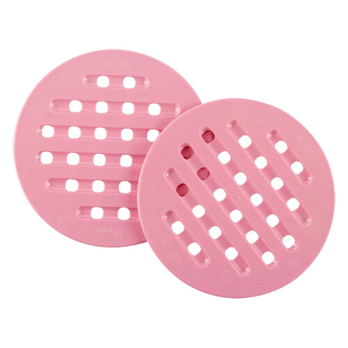 4Pcs Lightweight Pink Round Plastic Placemats Heat Insulation Mats 1