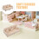 White Dollhouse Mini Furniture Sofa Plush Pla Decorative Model 9