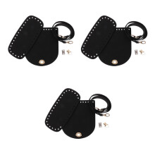 3Pcs DIY PU Handbag Making Kit Black Shoulder Bag Materials Craft Set