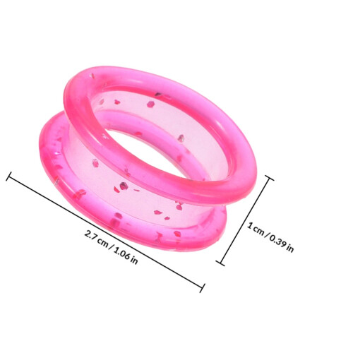 20Pièces Anneaux Silicone Rose Confortables Pour Ciseaux Coiffure Sûrs 1