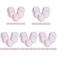 60Pcs Soft PU Baseballs Flexible White Training Balls for Outdoor Play