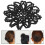 5Pcs Black Pearl Elastic Crochet Hair Nets Quick Bun Holders 9