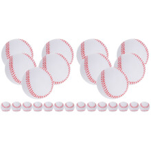 24Pcs White PU Baseballs Soft Small Training Balls for Kids Practice