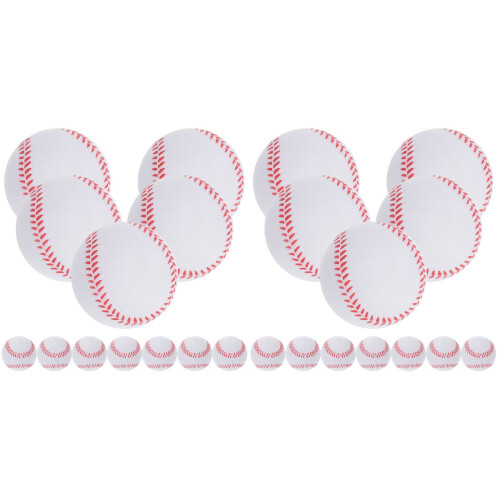 24Pcs White PU Baseballs Soft Small Training Balls for Kids Practice
