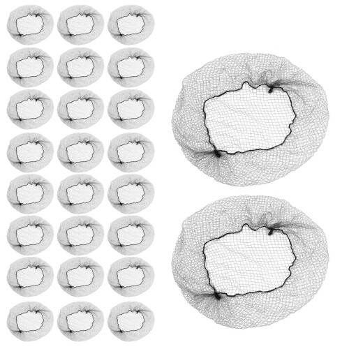600Pcs Invisible Black Nylon Hair Nets Elastic Mesh for Women's Bun 1