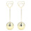 2Pcs Heart-Shaped Iron Table Number Holders, Gold, 8.5x2.5cm 14