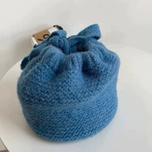 (Sky Blue) Warm Winter Beanie with Straps - Solid Color Head Warmer