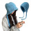 (Sky Blue) Warm Winter Beanie with Straps - Solid Color Head Warmer 3