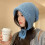 (Sky Blue) Warm Winter Beanie with Straps - Solid Color Head Warmer 5