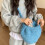 (Sky Blue) Warm Winter Beanie with Straps - Solid Color Head Warmer 9