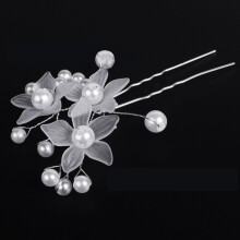 (White) Blumen Perlen Haarnadel U-Form DIY