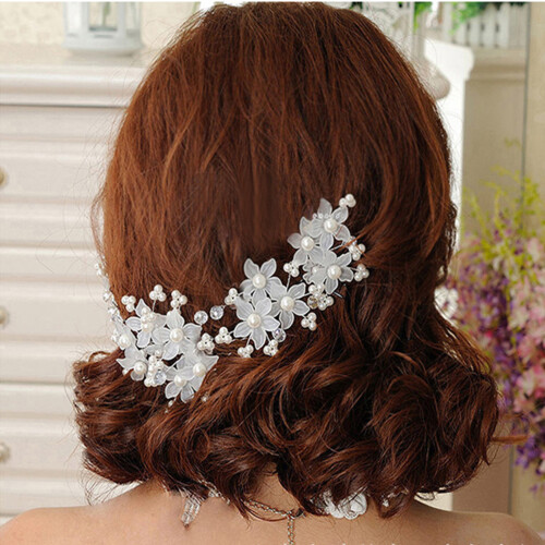 (White) Blumen Perlen Haarnadel U-Form DIY 1