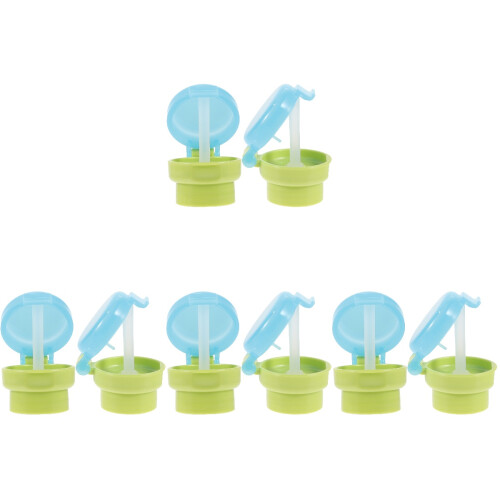 8Pièces Bouchons Verseurs Silicone Vert Réutilisables Lid Bouteille