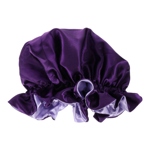3Pièces Bonnet Satin Violet Confortable Double Couche Pour