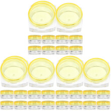 72Pcs Lightweight Yellow Plastic Face Cream Jars for Travel Use