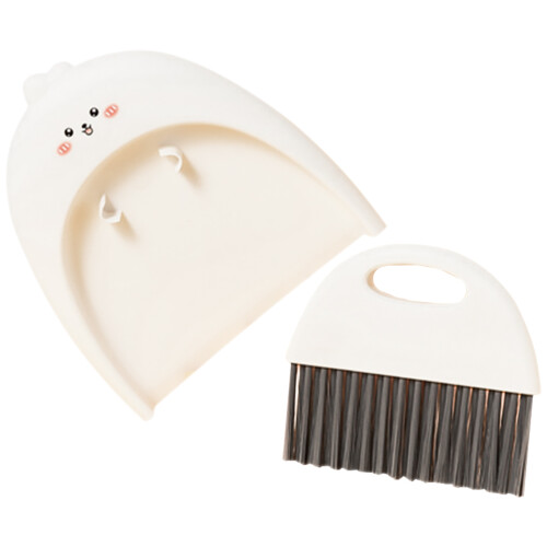 2Sets Lightweight Mini Broom and Dustpan White for Keyboard and Desk 1