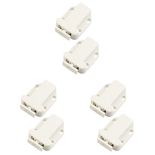 6 Pcs White Cupboard Door Closer