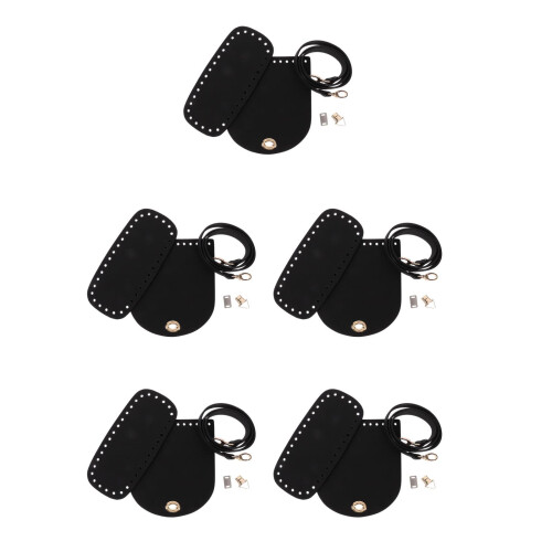 5Pcs Black PU DIY Handbag Making Kit Shoulder Purse Craft Set