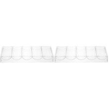 2Pcs Durable Transparent Acrylic Poker Chip Box with Multi-Grid Design