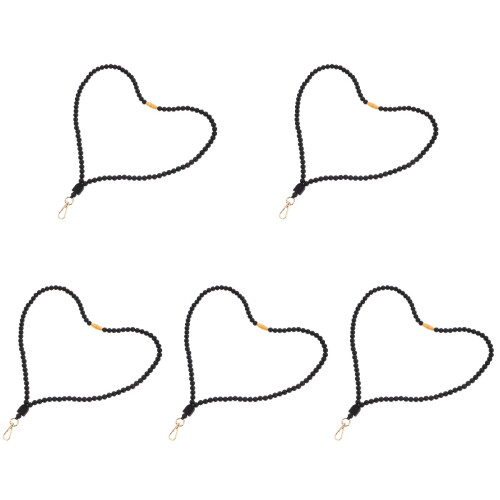 5Pcs Black Silicone Anti-Lost Phone Chains Comfortable Necklace Straps