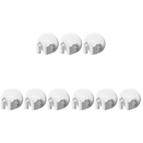 9Pcs Suction Cup Mop Clamp Broom Holder White Space Saving Organizer