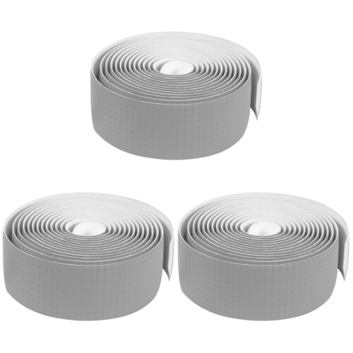 3Sets Silver Shock-Absorbent Handlebar Tape Nonslip Wrap for Bicycle