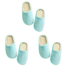3Pcs Multi Color Cozy Winter Slippers Indoor Home Shoes for Men Women