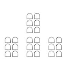 24Pcs Silver Zinc Alloy D Ring Clips Detachable Screw for Handbag DIY