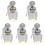5Pcs Automotive Ignition Switch Silver Iron Keyed Car Switch Starter 1