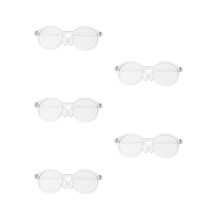 5Pcs Sturdy Miniature Plastic Doll Glasses for Doll Accessories Decor