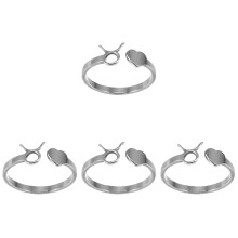 4Pcs Adjustable Silver Rings Women Open Finger Jewelry