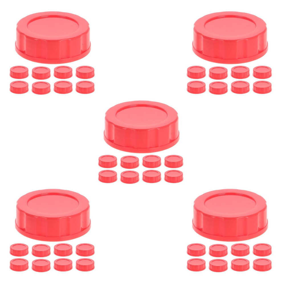50Pcs Durable Bottle Lid Caps Leakproof Travel Replacement Red Aboofan