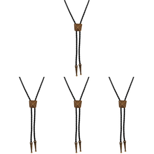 4Pcs Multi Color Adjustable Bolo Tie Necklace for Shirt Decor