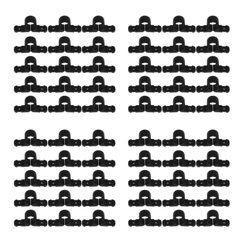 200Pcs Plastic Ceiling Mount Pipe Clips Heavy Duty Black for Plumbing