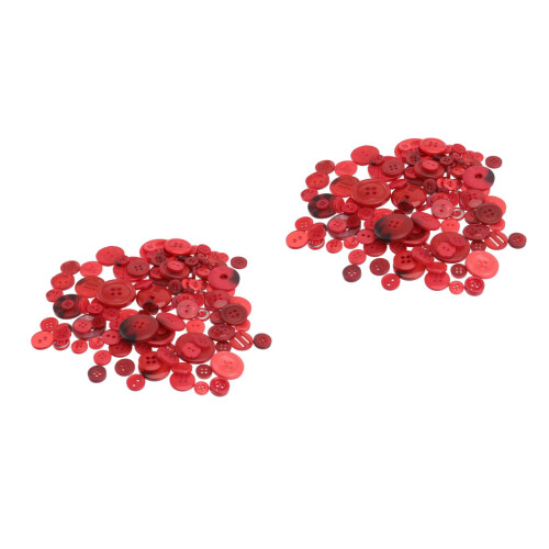 2Packs Red Resin Buttons Decorative Clothes Buckles