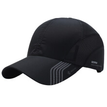 1St Outdoor Mesh Peaked Hat Zwart Sneldrogend Unisex Snapback