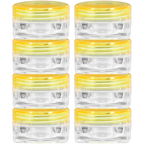 72Pcs Lightweight Yellow Plastic Face Cream Jars for Travel Use 2