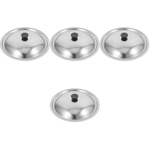 4Pcs Stainless Steel Kitchen Pot Lids Universal Pan Cover Set