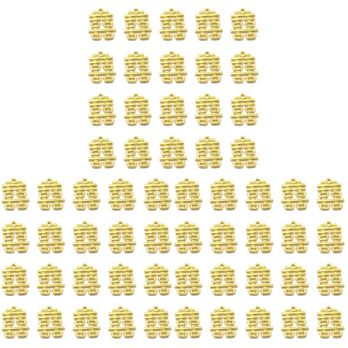 60Pcs Fine Workmanship Golden Alloy Charm Pendants for DIY