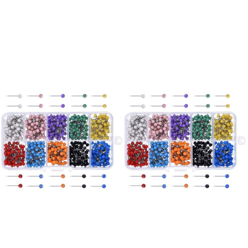 1200Pcs Assorted Color Push Pins for Bulletin Boards
