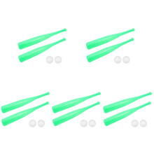 5Sets Light Green Plastic Baseball Bat Set for Toddlers Training Toy