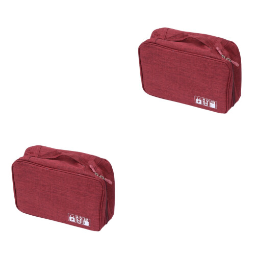 2Pcs Cable Carrying Case Waterproof Small Electronics Bag Travel Pouch 2