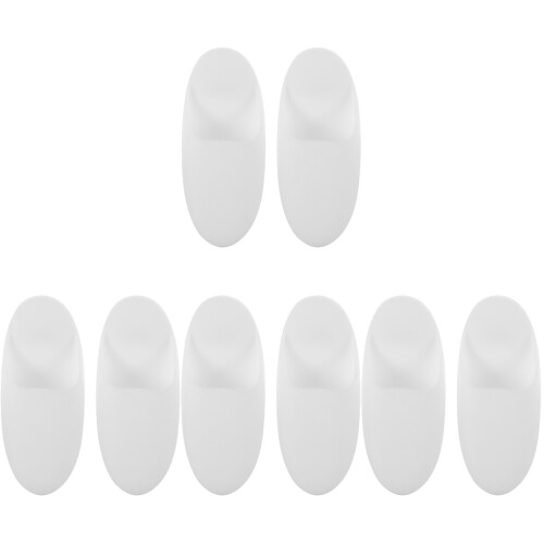 8Pcs White Silicone Toothbrush Wall Mount Holder for Bathroom