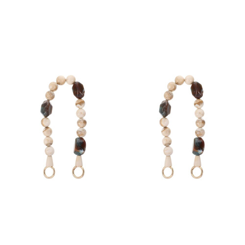 2Pcs Resin Beaded Purse Strap Vintage Bag Chain Decorative Replacement