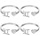 4Pcs Elegant Silver Open Rings Adjustable Rings for Ladies 6
